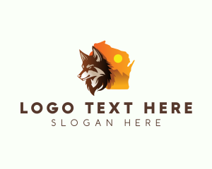 State Animal - Wisconsin Wild Coyote logo design