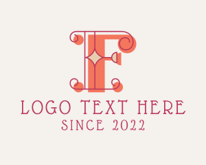 Letter F - Retro Fashion Diamond logo design