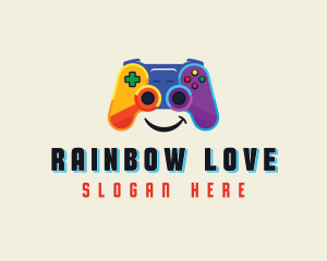 Lesbian - Rainbow Gaming Controller logo design