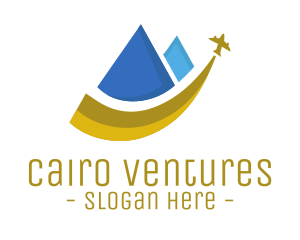 Cairo - Mountain Airplane Travel logo design