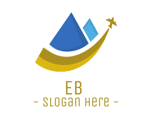 Egyptian - Mountain Airplane Travel logo design