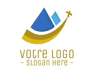 Pyramid - Mountain Airplane Travel logo design