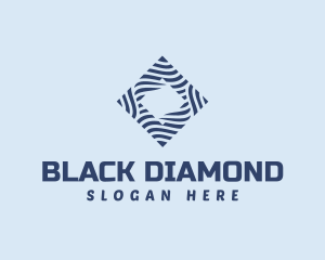 Water Diamond Wave logo design