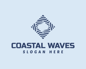 Water Diamond Wave logo design