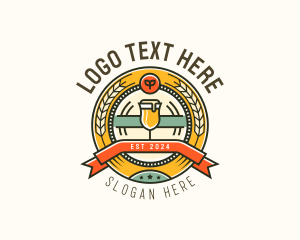 Tulip Glass - Pub Liquor Beer logo design