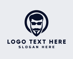 Hairstyle - Male Spy Agent logo design