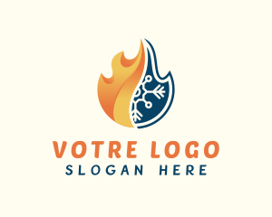 Industry - Flame Snowflake HVAC logo design