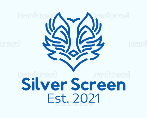 Blue Wolf Outline Logo