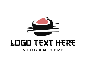 Nigiri - Sushi Heart Chopstick logo design
