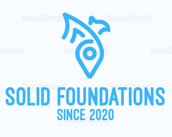 Blue Bird Location Pin Logo