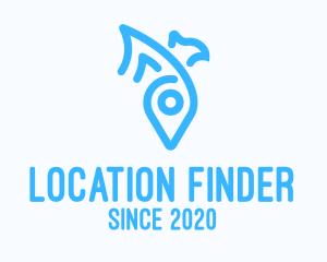 Geolocation - Blue Bird Location Pin logo design