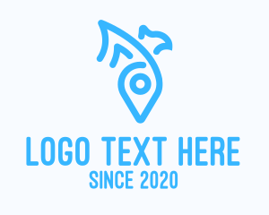 Locator - Blue Bird Location Pin logo design