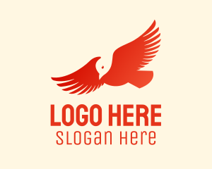 Soaring - Orange Flying Eagle logo design