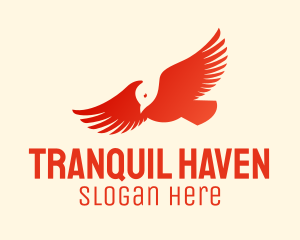 Peaceful - Orange Flying Eagle logo design