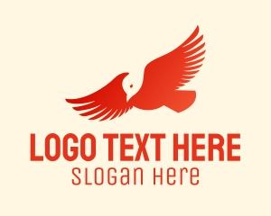 Peaceful - Orange Flying Eagle logo design