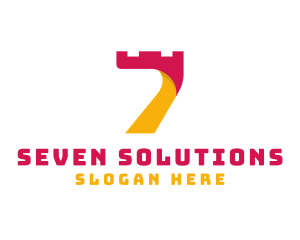 Seven - Castle Number 7 logo design