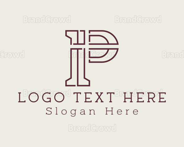 Minimalist Outline Company Letter P Logo