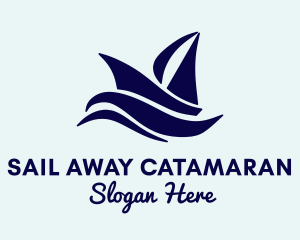 Catamaran - Sailboat Yacht Club logo design