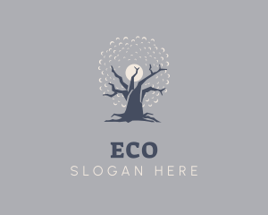 Eco Night Tree logo design
