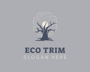 Eco Night Oak Tree logo design