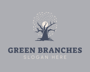 Branches - Eco Night Tree logo design