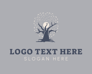 Planting - Eco Night Tree logo design