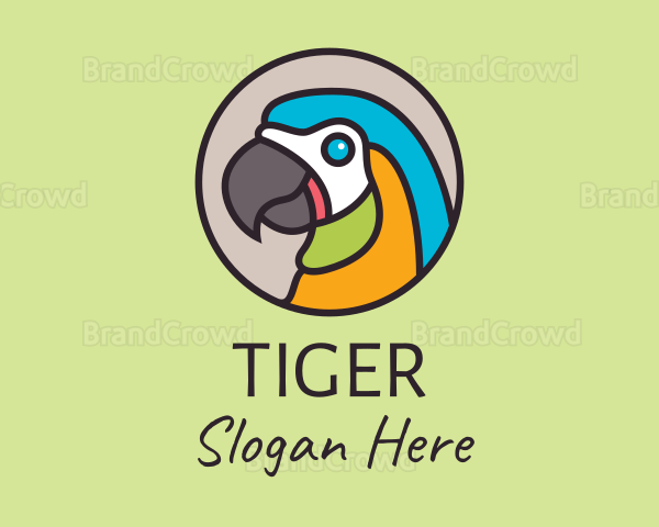 Colorful Tropical Parrot Bird Logo