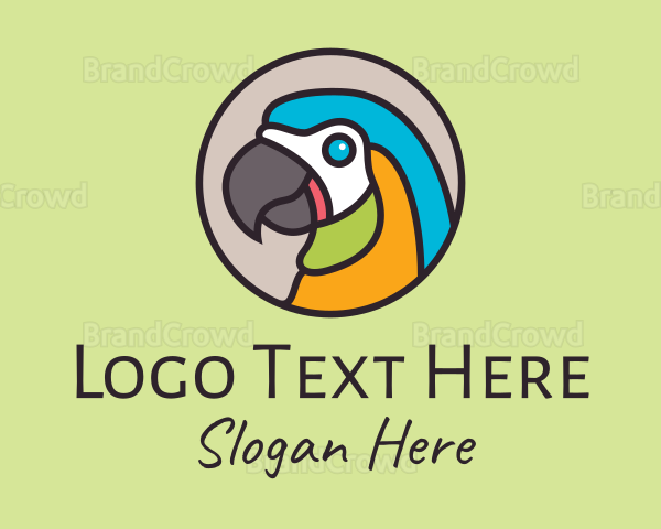 Colorful Tropical Parrot Bird Logo