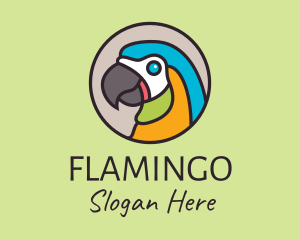 Colorful Tropical Parrot Bird Logo