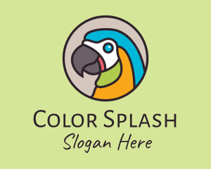 Colorful Tropical Parrot Bird logo design