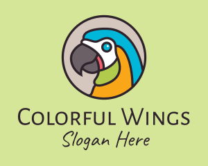 Colorful Tropical Parrot Bird logo design