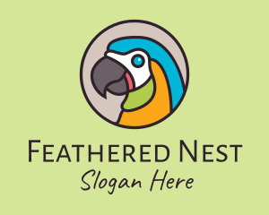 Feathers - Colorful Tropical Parrot Bird logo design