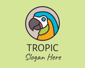 Colorful Tropical Parrot Bird logo design