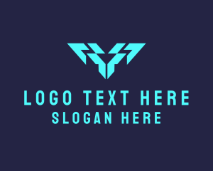 Digital Letter V Logo