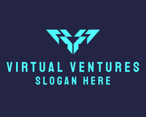 Digital Letter V logo design