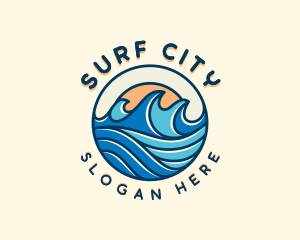 Sea Surfing Tide logo design