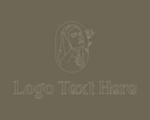 Lineart - Beautiful Woman Hijab logo design