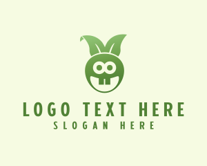 Vet - Bunny Rabbit Leaf logo design