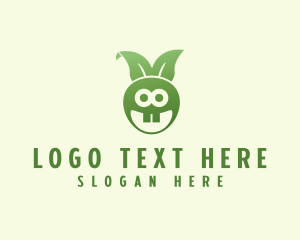 Animal Shelter - Bunny Rabbit Leaf logo design