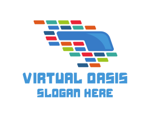 Vr - Colorful VR Tiles logo design