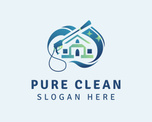 House Pressure Washer Cleaning logo design