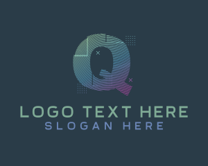 Glitch - Modern Glitch Letter Q logo design
