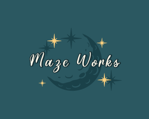 Moon Sparkle Stars logo design