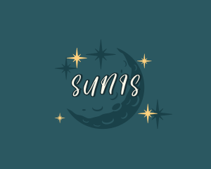 Moon Sparkle Stars logo design