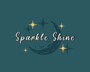 Moon Sparkle Stars logo design