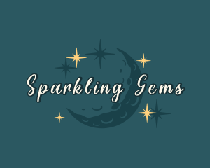 Moon Sparkle Stars logo design