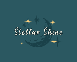 Moon Sparkle Stars logo design