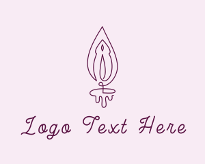 Waxing - Violet Vulva Flame logo design