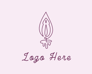 Labia - Violet Vulva Flame logo design