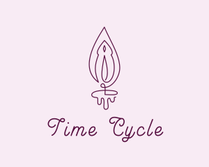 Period - Violet Vulva Flame logo design